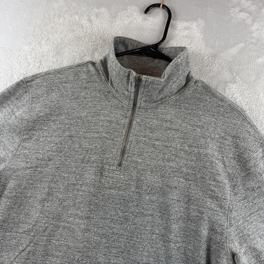 J Crew Oarsman 1/4 Zip Mens Medium Gray Rugby Pullover Elbow Patch